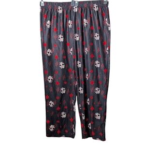 Jason Friday 13th Men's Black White Red Skimask Blood Halloween PJ Pajama Pants